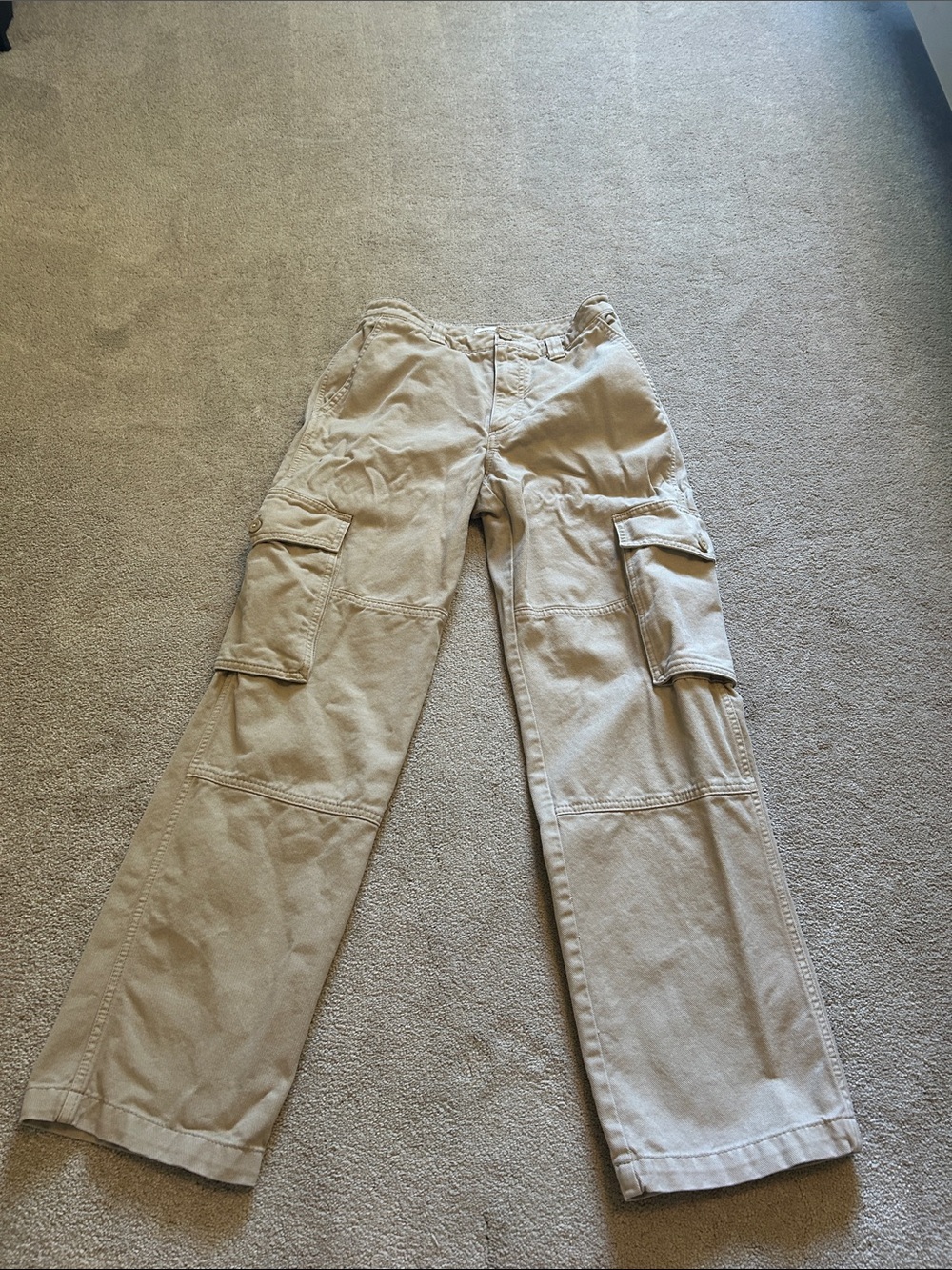 TNA Women’s Khaki Cargo Pants with Multi-Pocket Utility